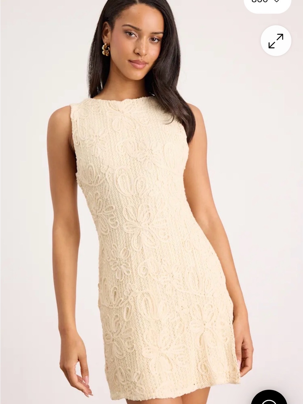 Lulu's Cream Sleeveless Lace Midi Dress